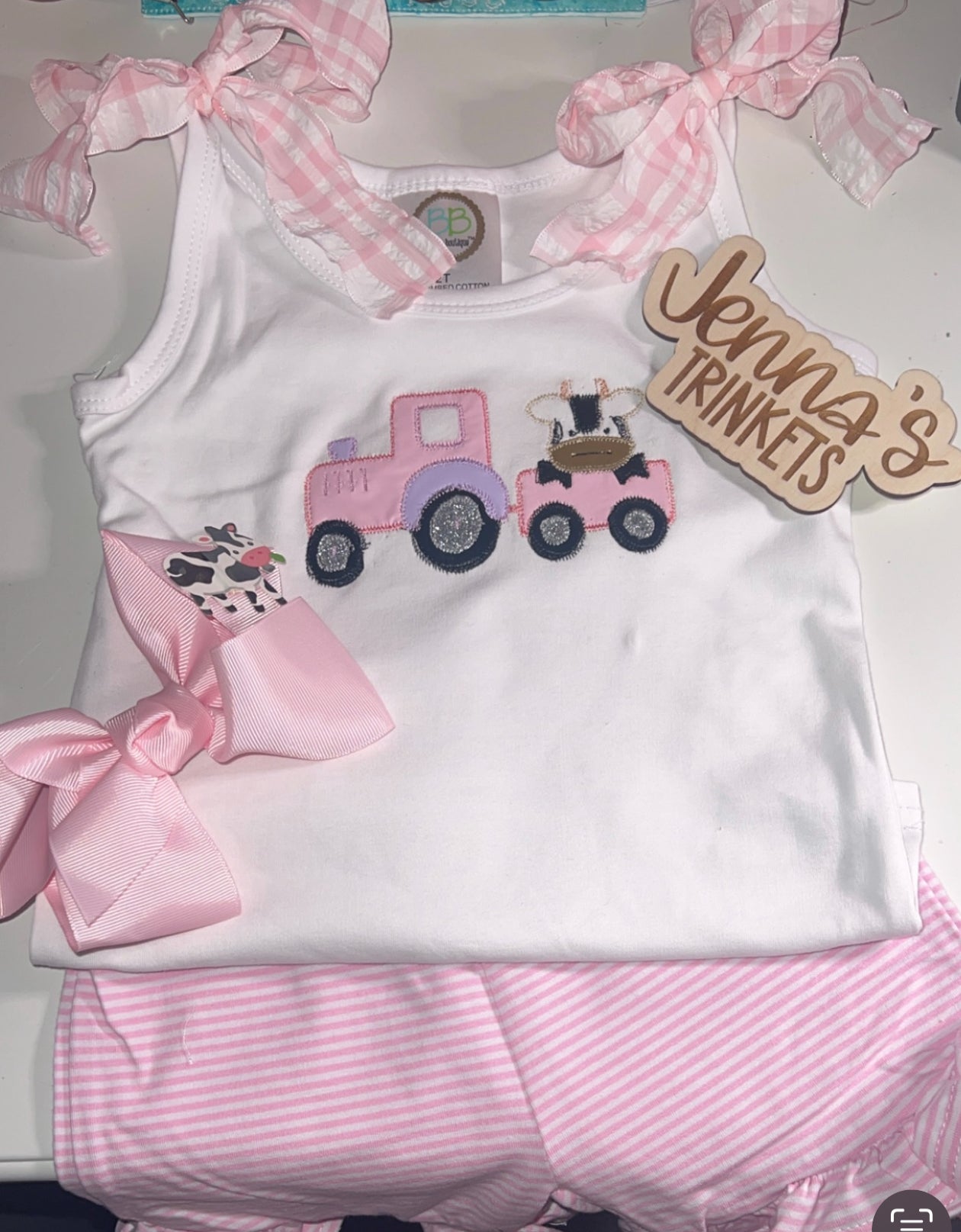 Girl Farm Pink Gingham Outfit