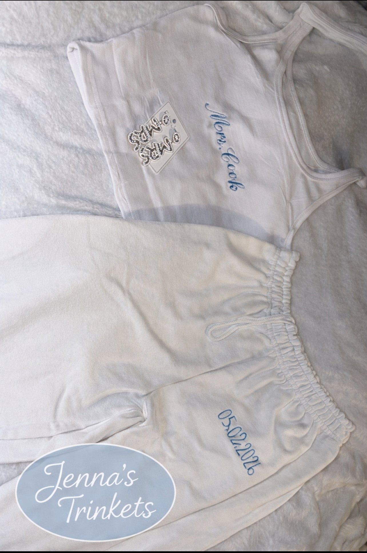 Custom Embroidered Bride Lounge Set