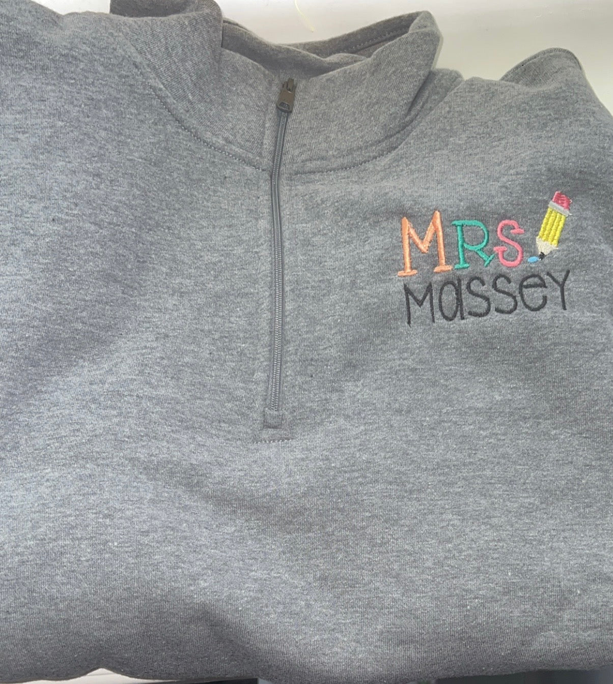 Custom Embroidered Quarter Zip pullover