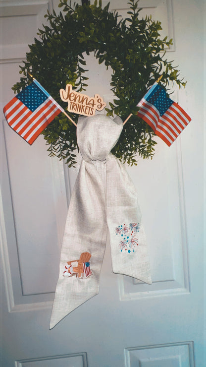 Custom July 4th Wreath Sash